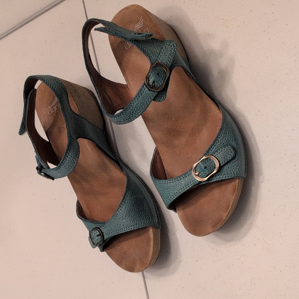 Dansko light blue sandles